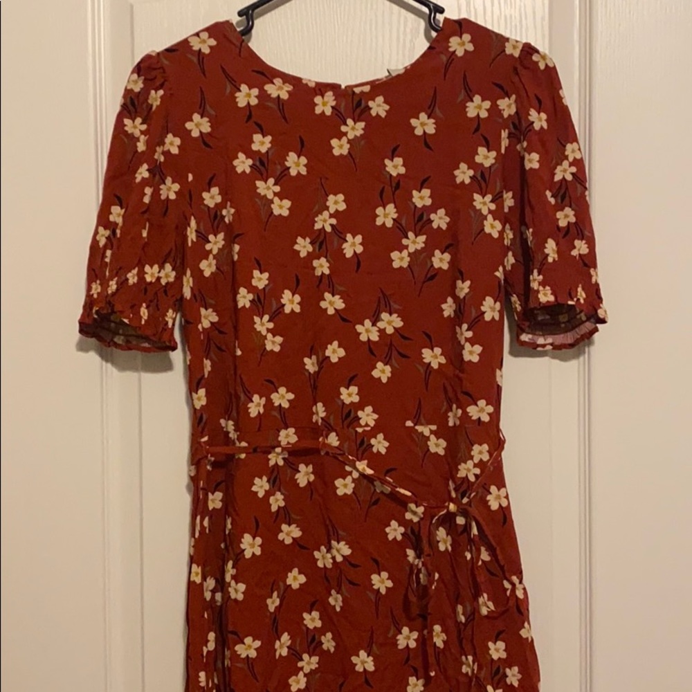Fall Floral Rust Dress - Picture 2 of 6